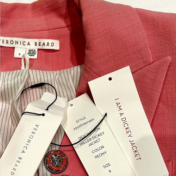 Veronica Beard Miller “Peony” color Double Breasted Blazer Sz 8 - Picture 17 of 17